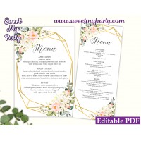 Geometric menu card template,Floral menu card template, (128)